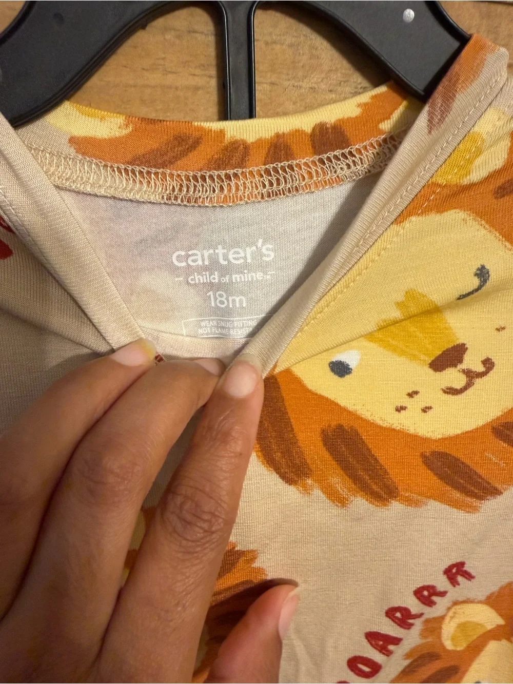 Carter's Tan Lion Print Short-Sleeve Pajama Set